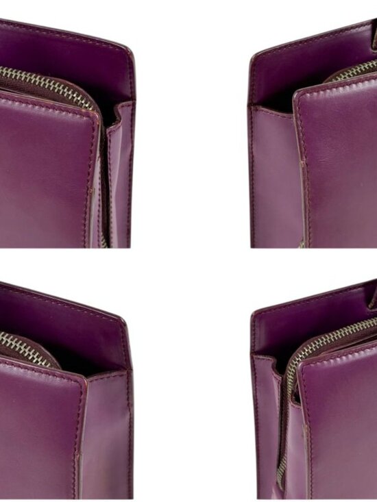 Prada Shoulder Bag Tote Purple Vitello Leather - Picture 5 of 13